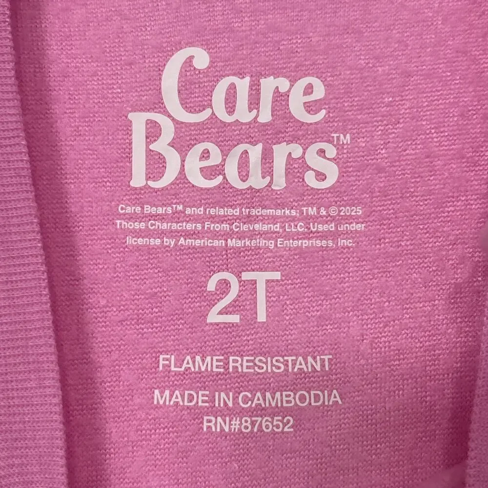 Care Bears Cheer Rainbow Bear Flame Resistant Romper Pajamas 2T NEW